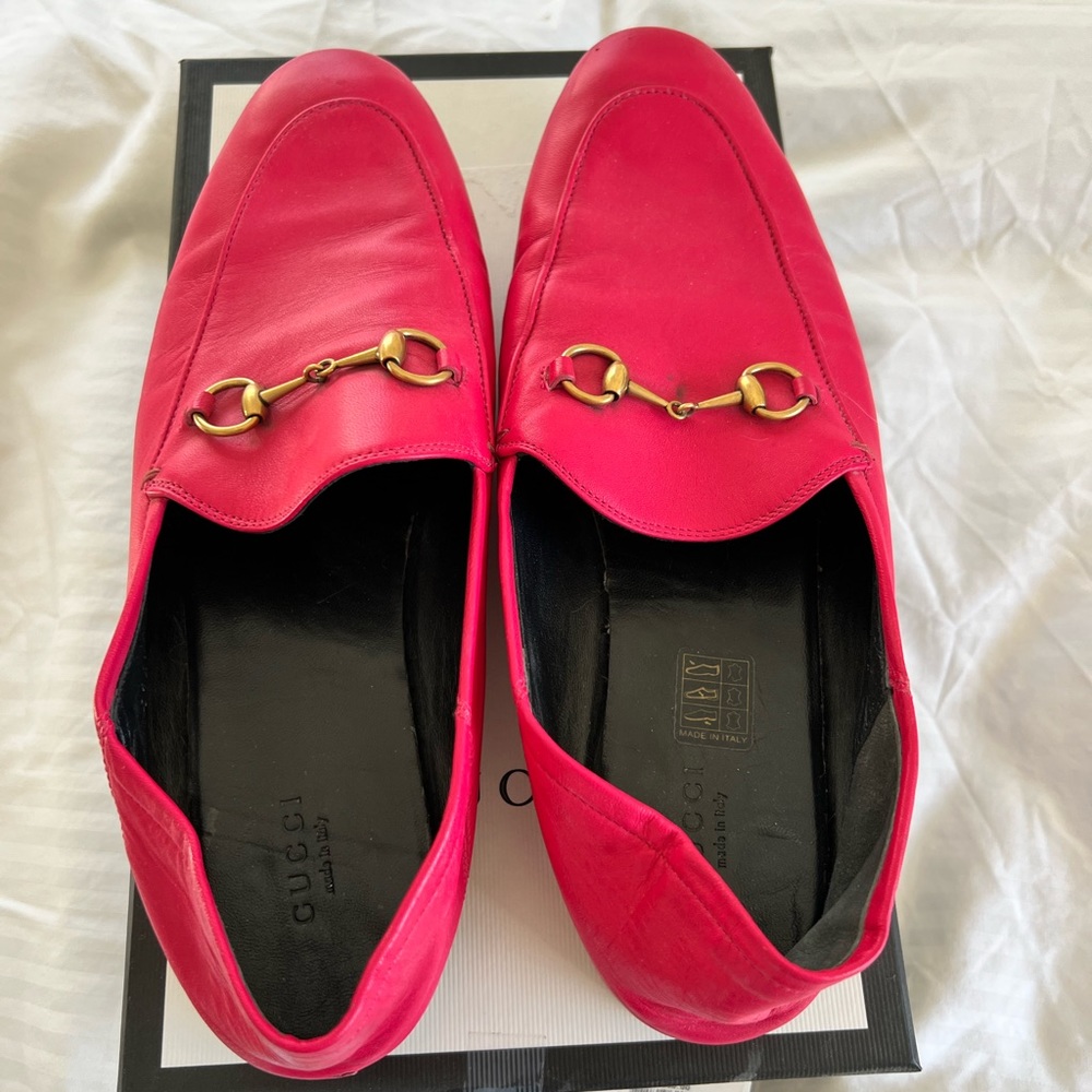 Gucci Brixton convertible loafer. Rare hot pink color.